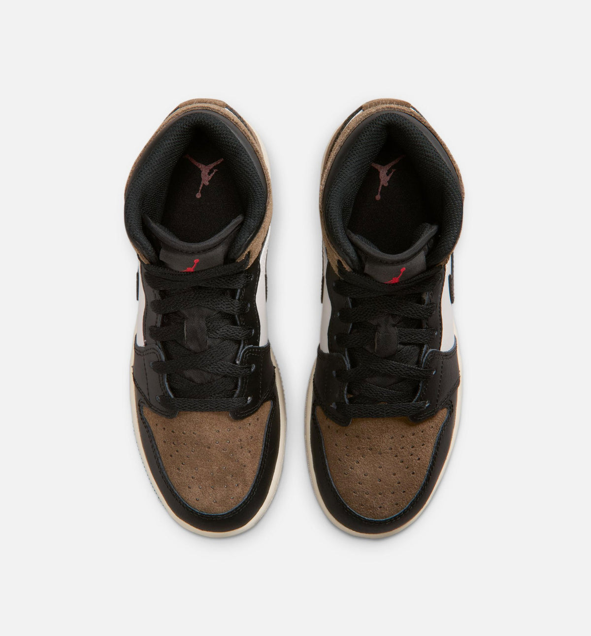 Air Jordan 1 Mid GS Sneakers - Black / Phantom / Palomino / University Red