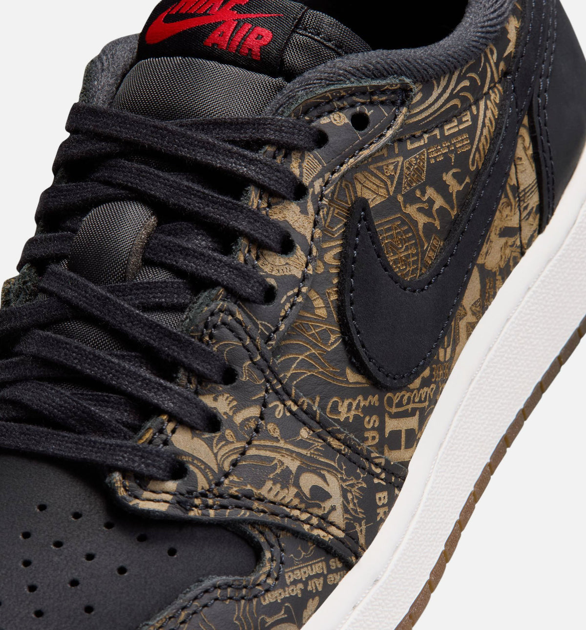 Air Jordan 1 Retro Low OG Laser Black & Varsity Red GS Sneakers