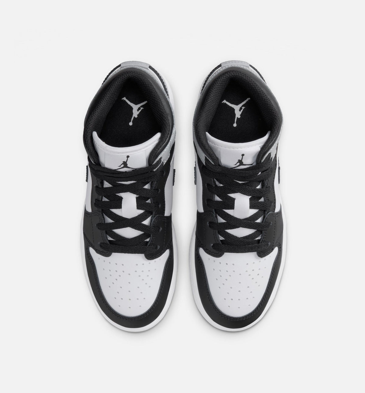 Air Jordan 1 Mid GS Sneakers - White / Light Smoke Grey / Black
