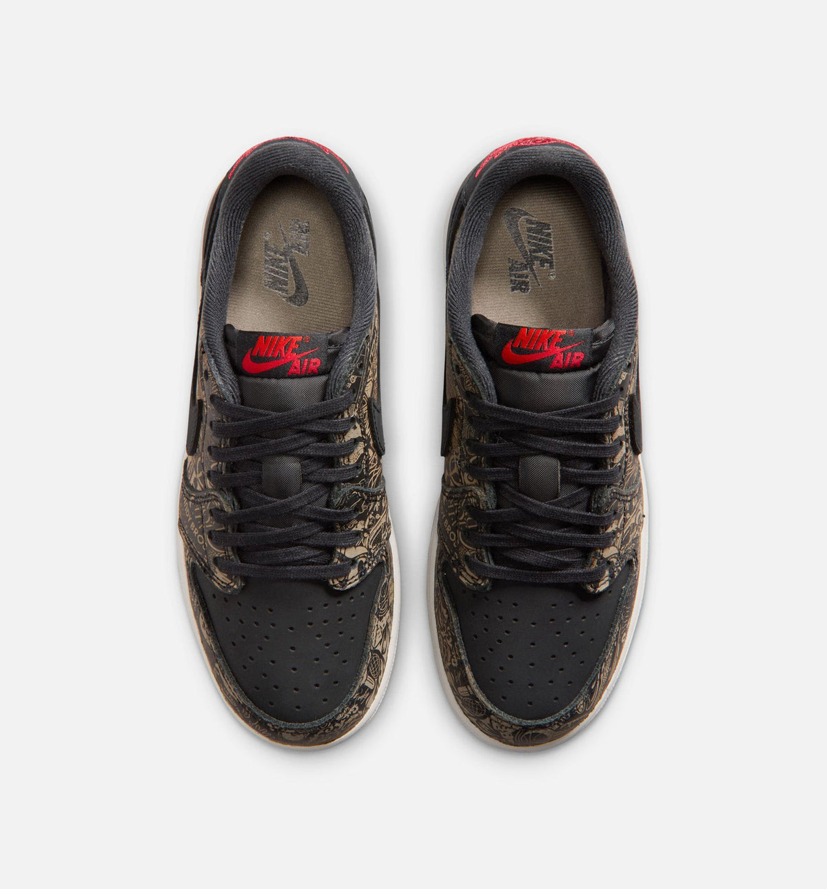 Air Jordan 1 Retro Low OG Laser Black & Varsity Red GS Sneakers