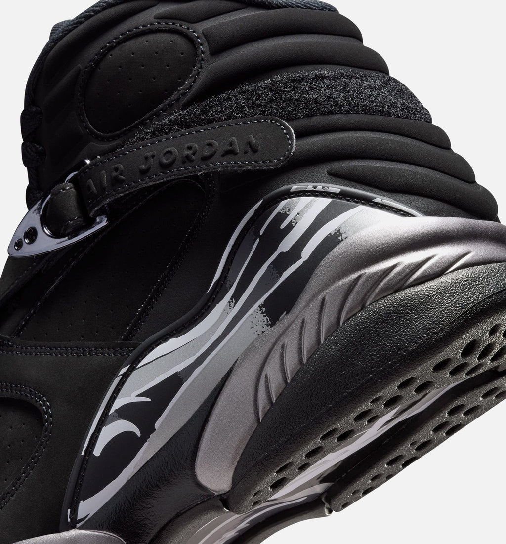 Air Jordan 8 Retro Chrome Black & Light Graphite Men's Sneakers
