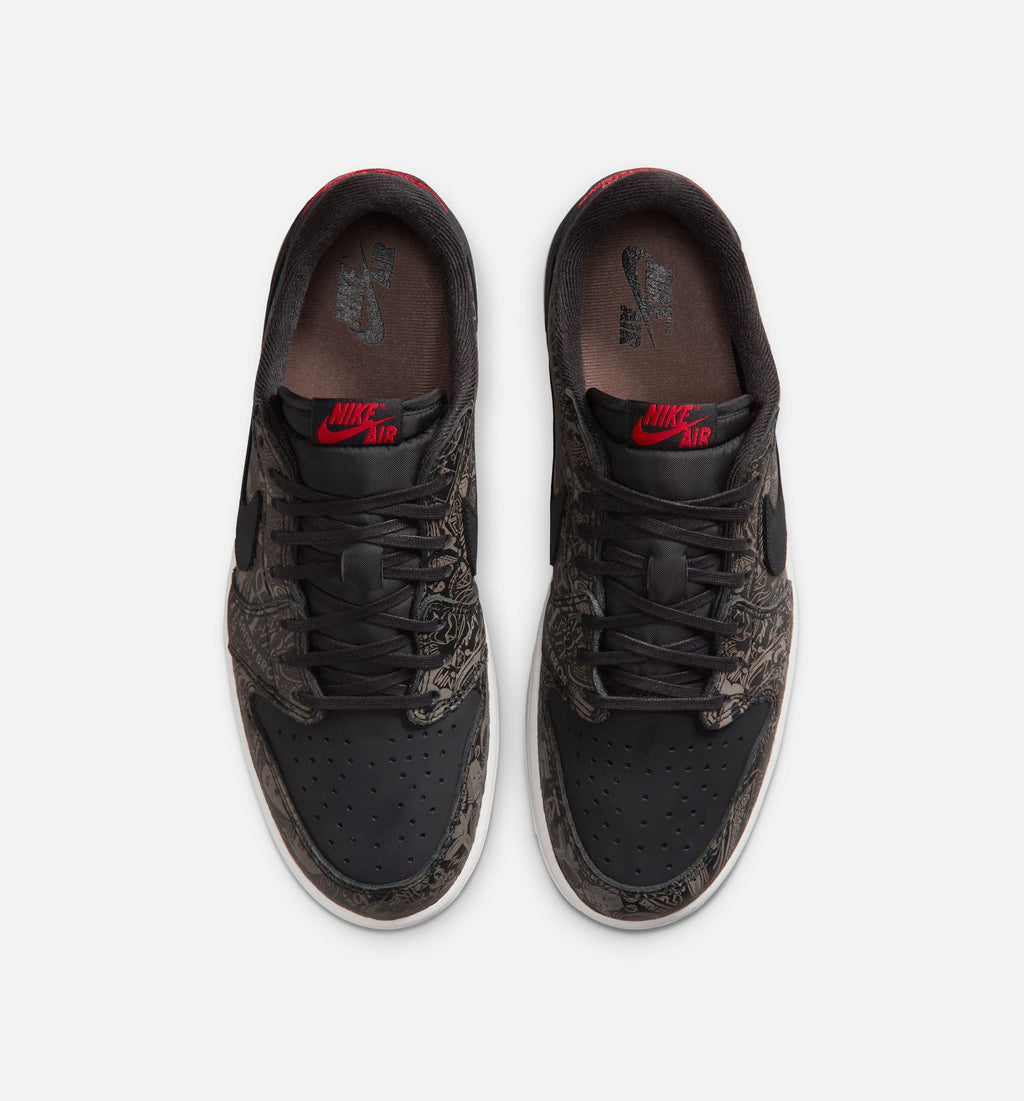 Air Jordan 1 Retro Low OG Laser Black & Varsity Red Men's Sneakers