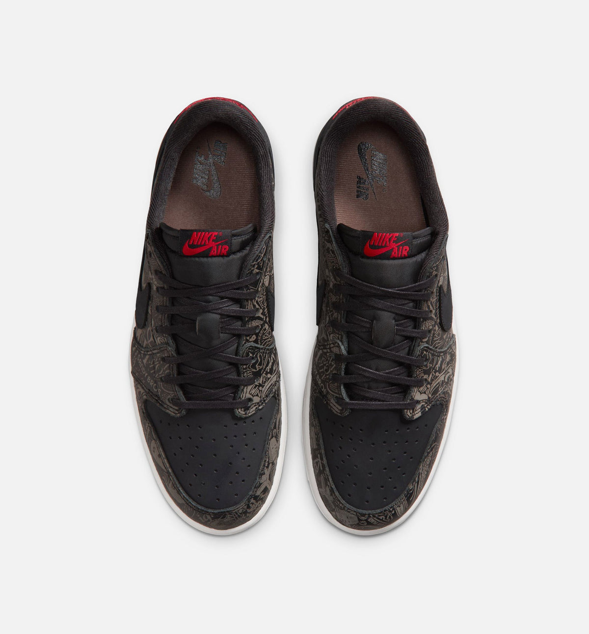 Air Jordan 1 Retro Low OG Laser Black & Varsity Red Men's Sneakers