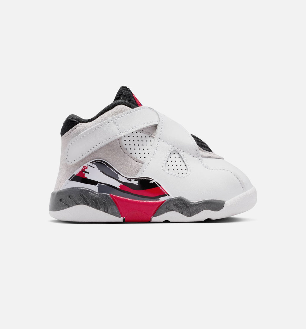 Air Jordan 8 Retro White & True Red Infant & Toddler Sneakers
