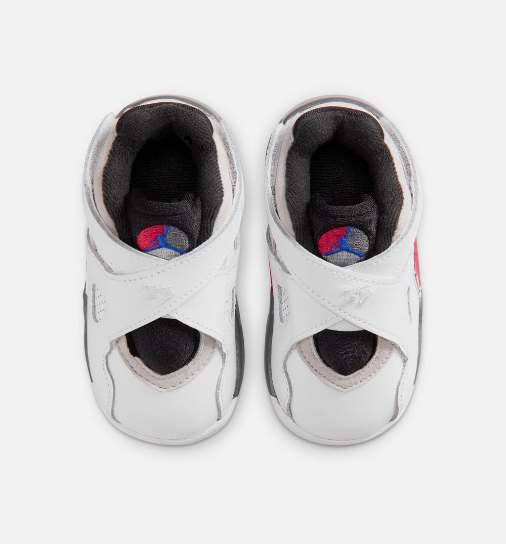 Air Jordan 8 Retro White & True Red Infant & Toddler Sneakers