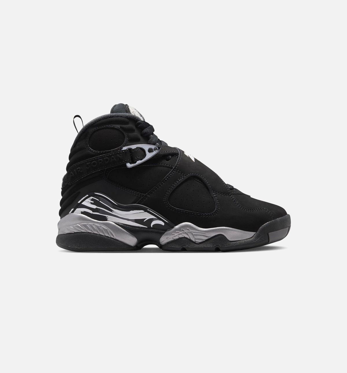 Air Jordan 8 Retro Chrome Black & Light Graphite Grade School Sneakers