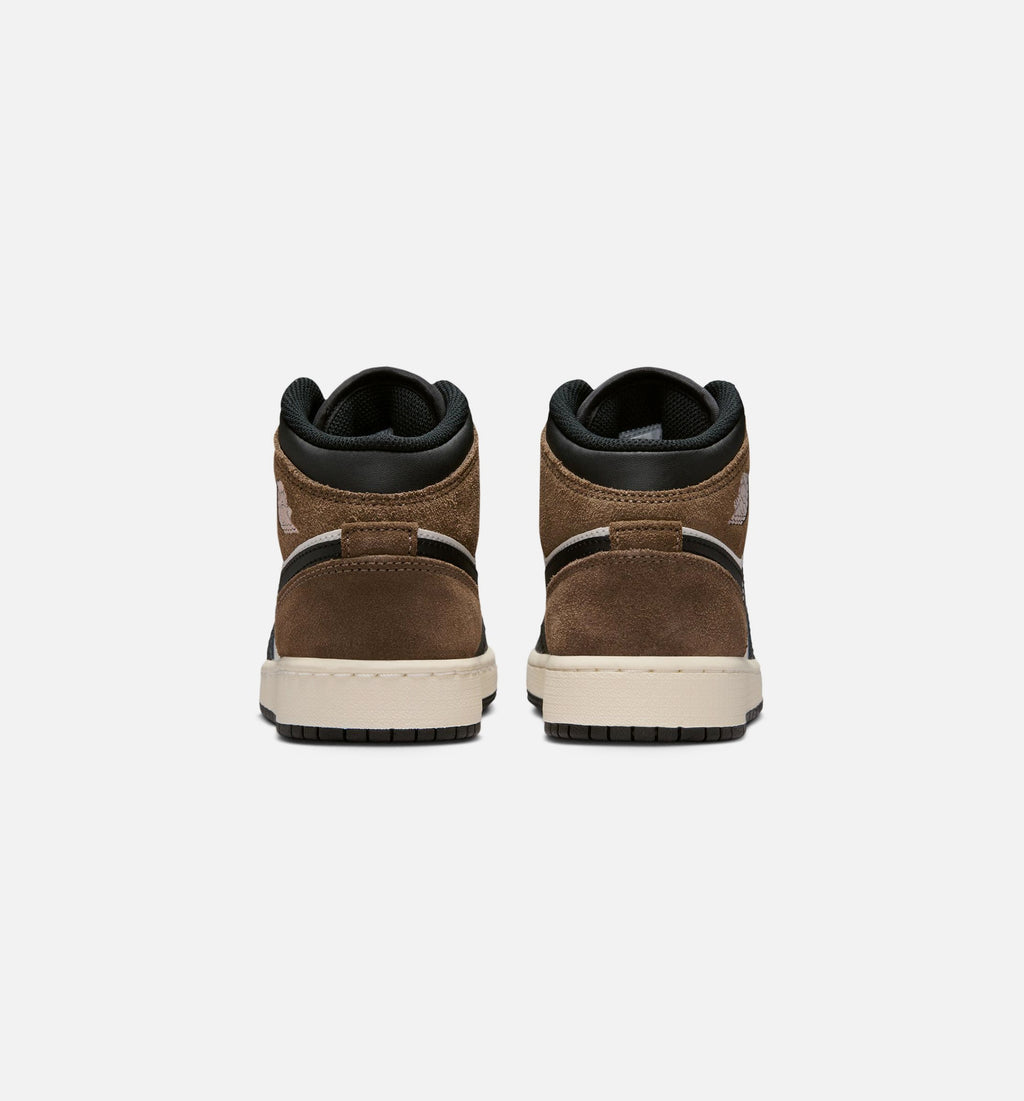 Air Jordan 1 Mid GS Sneakers - Black / Phantom / Palomino / University Red