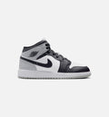 Air Jordan 1 Mid GS Sneakers - White / Light Smoke Grey / Black
