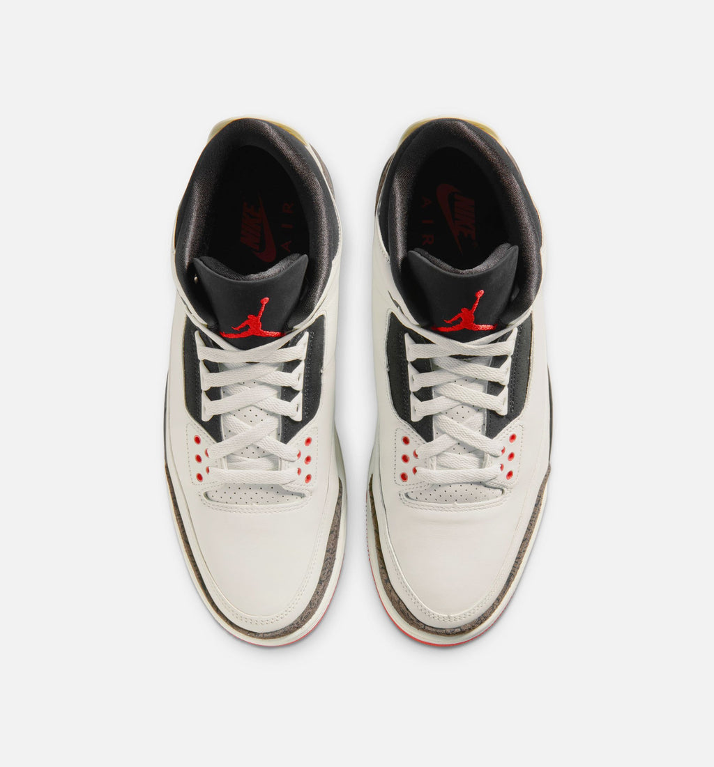 Air Jordan 3 Retro Sail & University Red Men's Sneakers