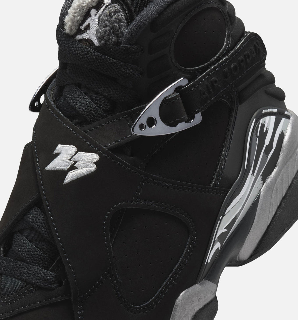 Air Jordan 8 Retro Chrome Black & Light Graphite Grade School Sneakers
