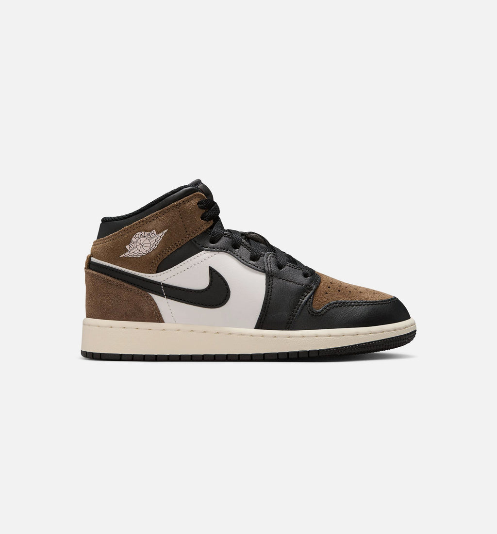 Air Jordan 1 Mid GS Sneakers - Black / Phantom / Palomino / University Red