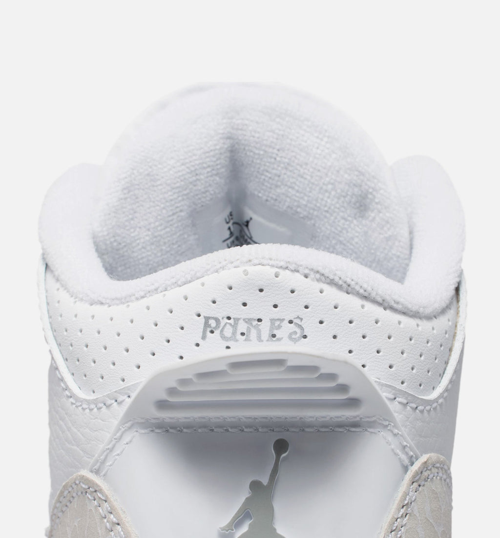 Air Jordan 3 Retro White & Silver Preschool Sneakers