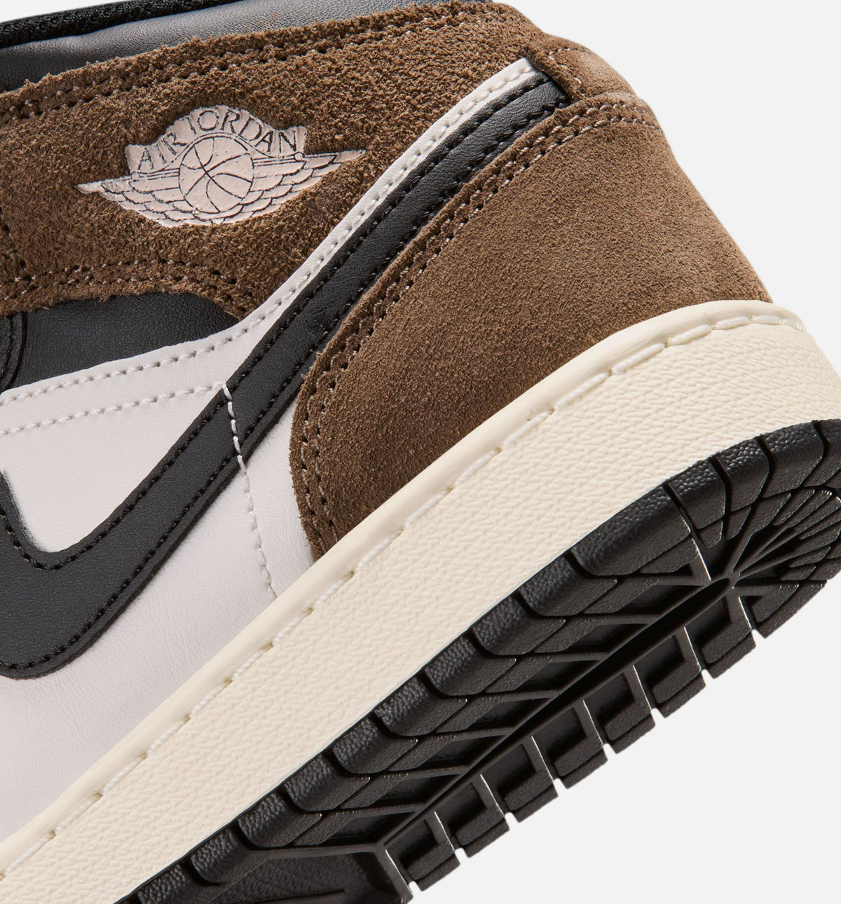 Air Jordan 1 Mid GS Sneakers - Black / Phantom / Palomino / University Red