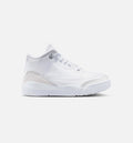 Air Jordan 3 Retro White & Silver Preschool Sneakers