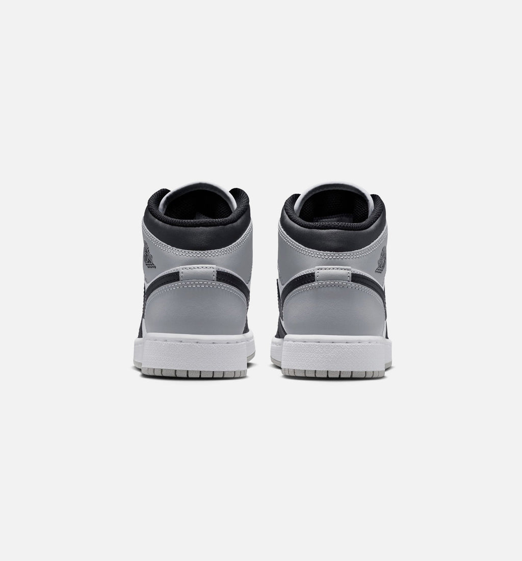 Air Jordan 1 Mid GS Sneakers - White / Light Smoke Grey / Black