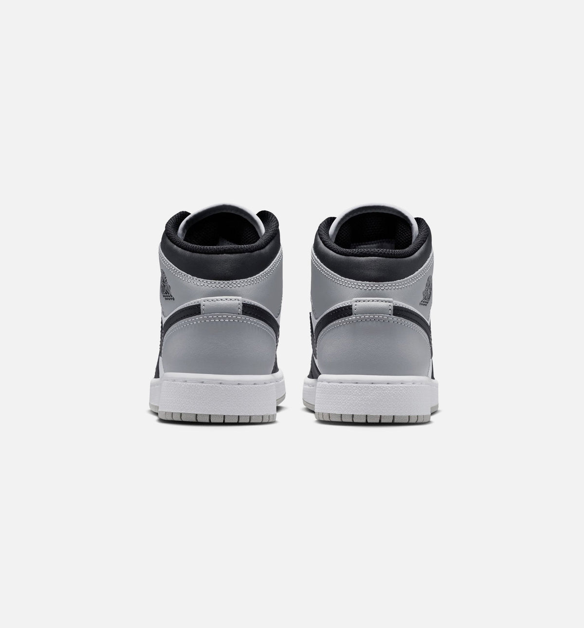 Air Jordan 1 Mid GS Sneakers - White / Light Smoke Grey / Black