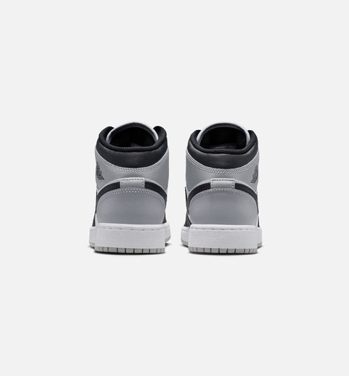 Air Jordan 1 Mid GS Sneakers - White / Light Smoke Grey / Black
