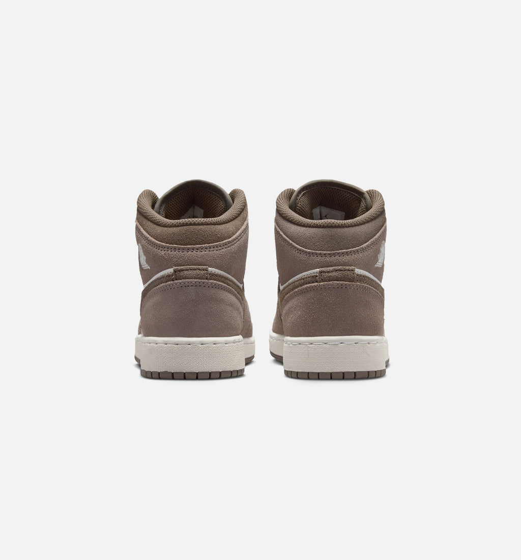 Air Jordan 1 Mid GS Sneakers - Enigma Stone / Olive Grey / Summit White