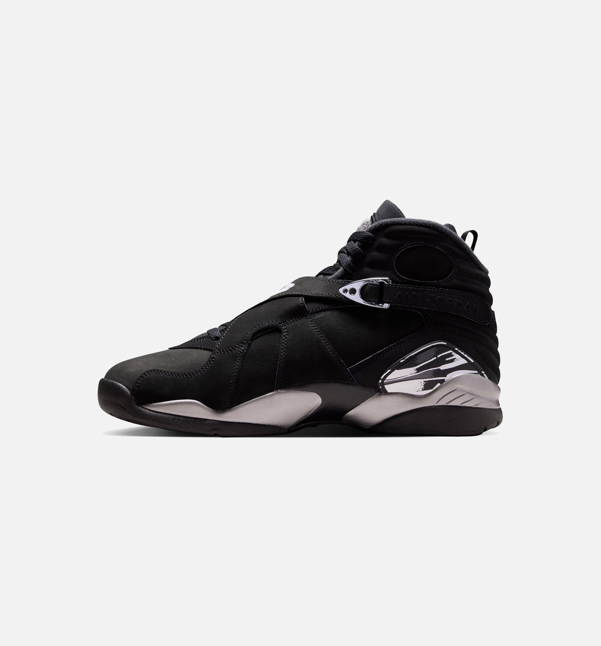 Air Jordan 8 Retro Chrome Black & Light Graphite Men's Sneakers