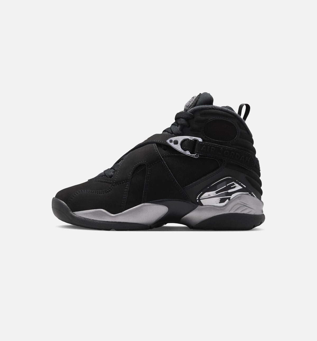 Air Jordan 8 Retro Chrome Black & Light Graphite Grade School Sneakers