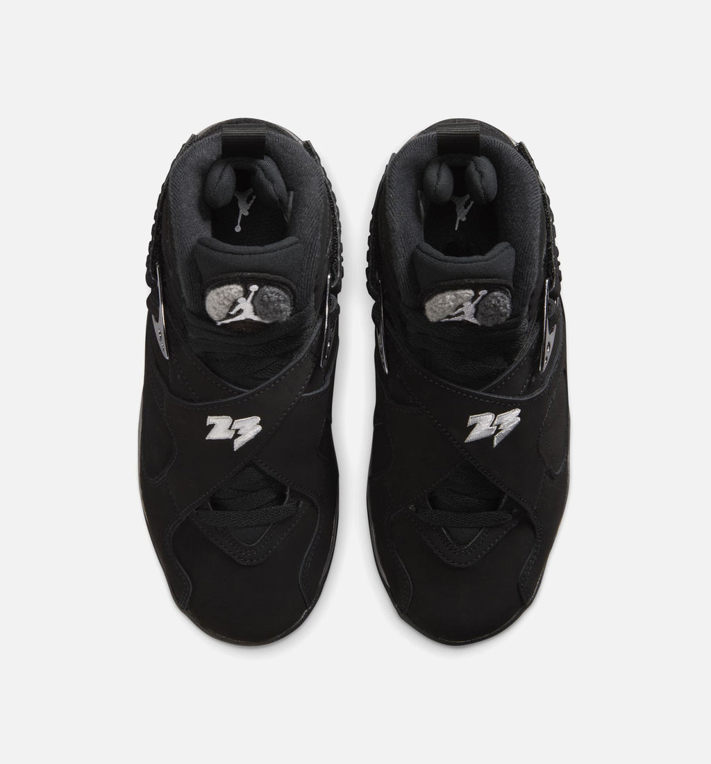 Air Jordan 8 Retro Chrome Black & Light Graphite Grade School Sneakers