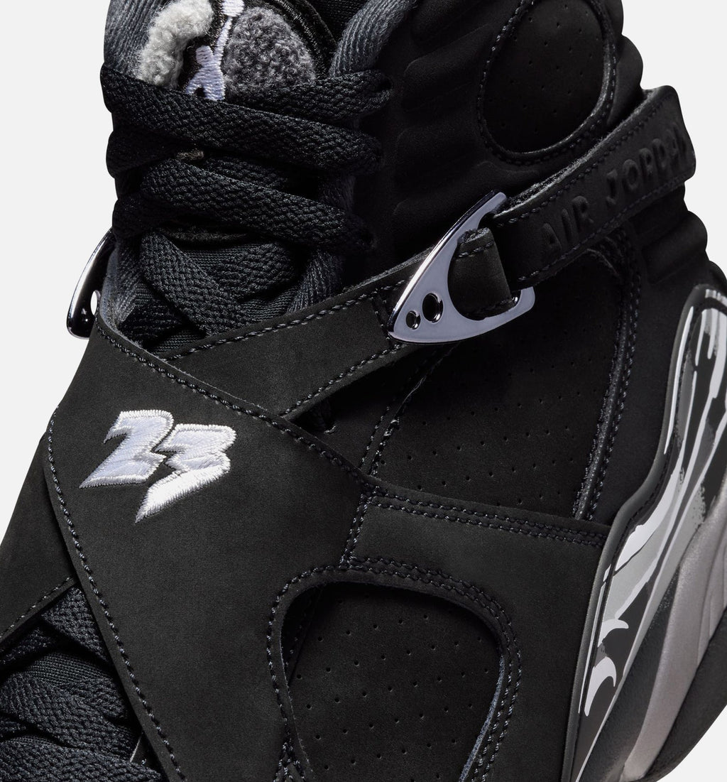 Air Jordan 8 Retro Chrome Black & Light Graphite Men's Sneakers
